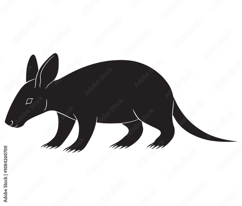 Obraz premium Silhouette of a aardvark