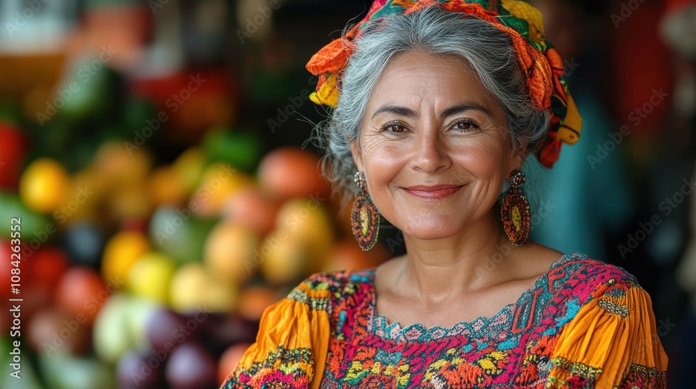 Fototapeta premium Latino shopping in small towns, supporting local businesses with authentic products