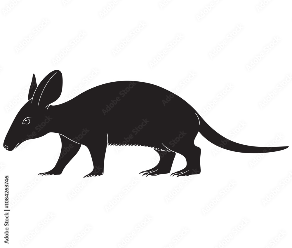 Obraz premium Silhouette of a aardvark