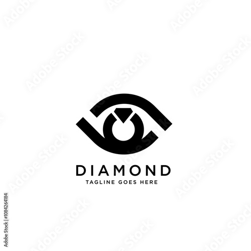 Elegant Minimalist Eye and Diamond Logo Design