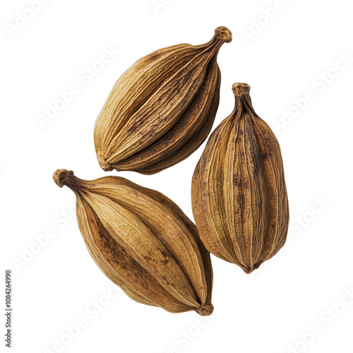 Wallpaper Mural Three dried star anise pods showcasing unique textures and shapes., isolated on a transparent background. Torontodigital.ca