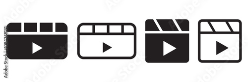 Video icons. Play buttons. Media player vector icons. Shorts video. Shorts video icon. Video icons. Play buttons. Vector illustration.