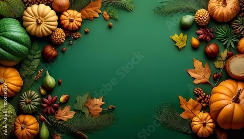 thanksgiving day concept with space for text on bright background, autumn and vegetables