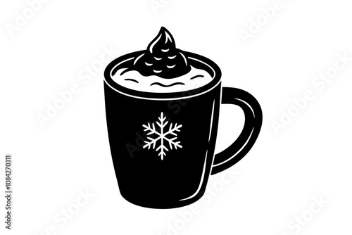 Cozy Hot Cocoa Mug Icon for Winter Season Warmth and Comfort Illustration photo