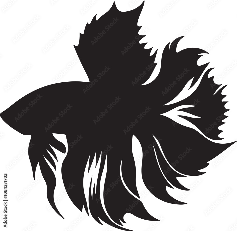 Obraz premium betta fish icon silhouette vector art illustration