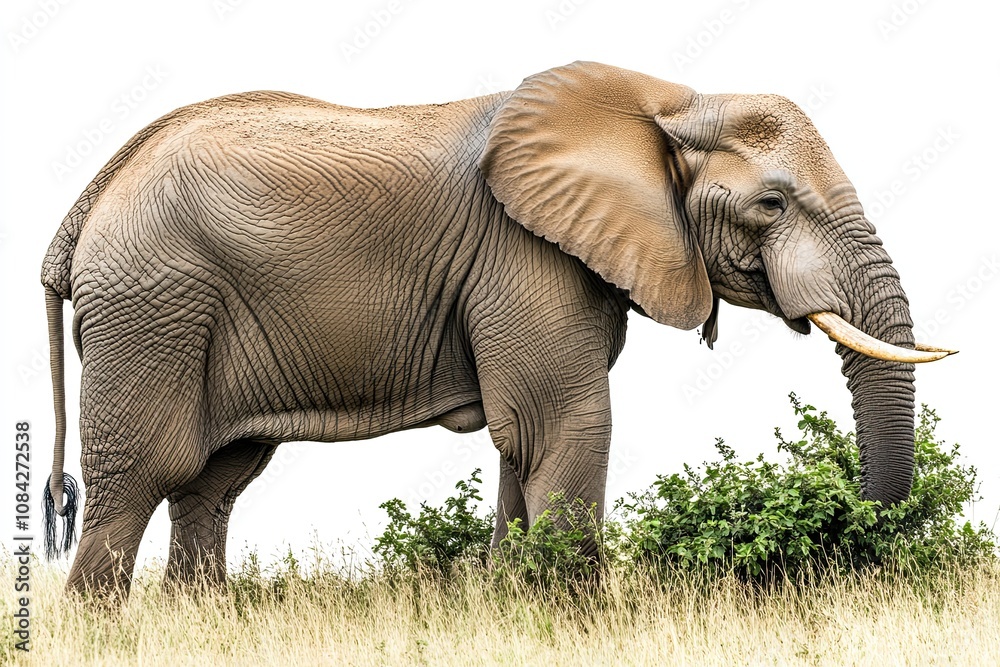 Fototapeta premium Elephant isolated on white background. Wildlife, Safari animal