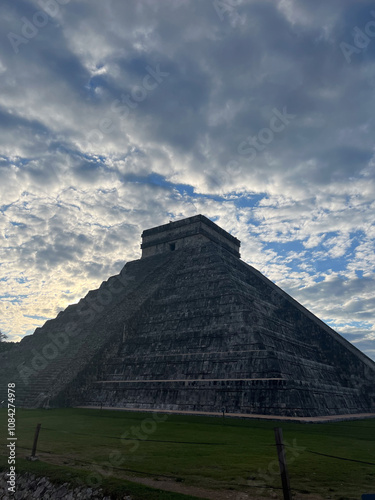 Majestic Ancient Pyramid Under a Dramatic Cloudy Sky