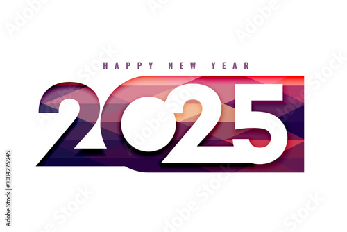 modern 2025 new year invitation background in papercut style