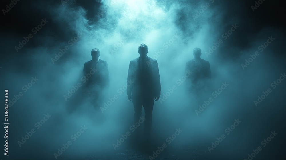 custom made wallpaper toronto digitalThree men are walking through a foggy, misty atmosphere