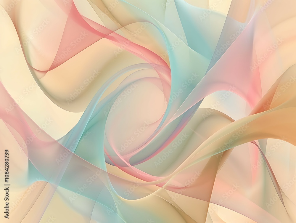 Obraz premium abstract background with smooth lines in pink and blue colors, 3d illustration