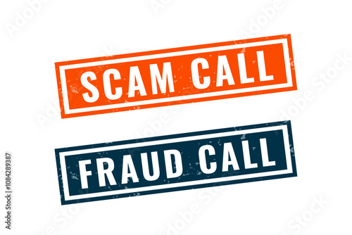 scam or fraud call alert sign on white background