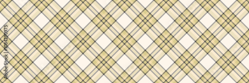 Kingdom plaid check texture, ireland pattern fabric vector. Scratched tartan textile seamless background in sea shell and yellow colors.