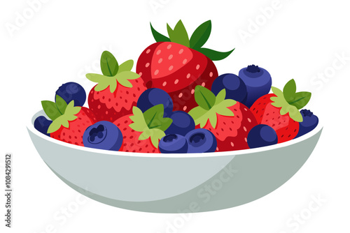 Delicious Mixed Berry Bowl- Strawberries, Blueberries, and Raspberries