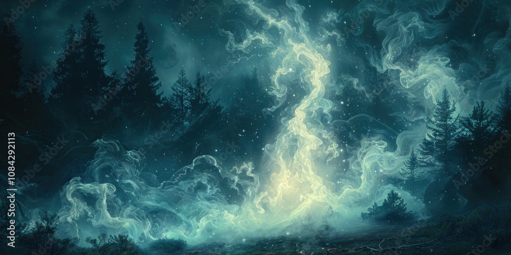 Obraz premium Mystical Forest Night