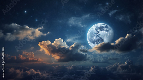 Moon Rising Above the Clouds, Breathtaking Moonlit Skies: The Magic of the Moon Over Clouds, Stunning Moon and Cloud Scenes for Night Sky Lovers, Explore the Beauty of the Moon Illuminating the Cloudy