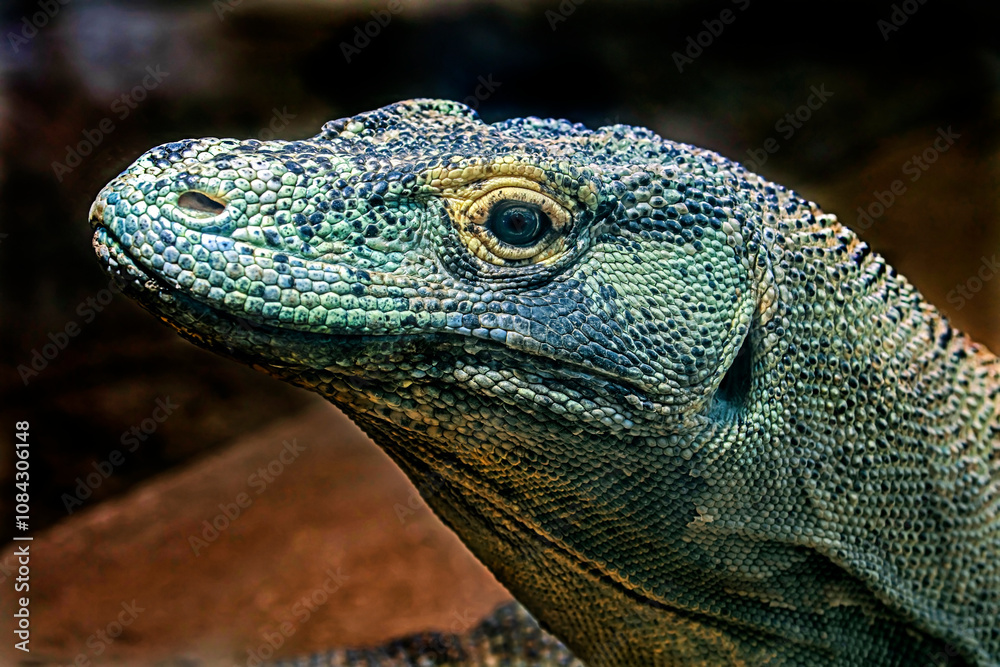 Fototapeta premium Komodo dragon. Latin name - Varanus komodoensis