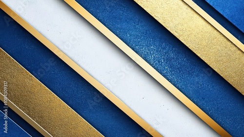 Blue, white, and gold stripes corporate abstract background