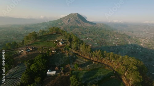 fpv drone flight near volcano batur in bali	