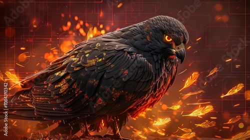 Fiery Black Bird photo