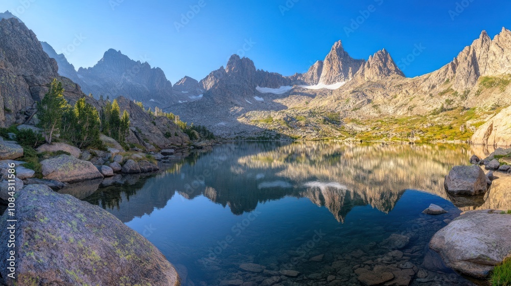 Naklejka premium Mountain Lake Serenity