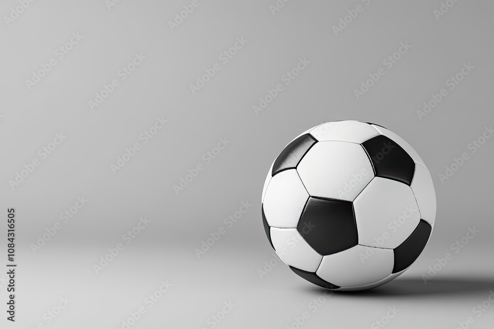Obraz premium Soccer ball isolated on grey background. 3d rendering