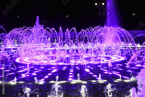 Obraz na płótnie Fountain in the night w salonie