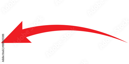 Free Download Long Red Curved arrow icon vector. Red long arrow vector. flat style Arrow symbol. RED of an arrow on a white background. vector illustration. - GFXLoad