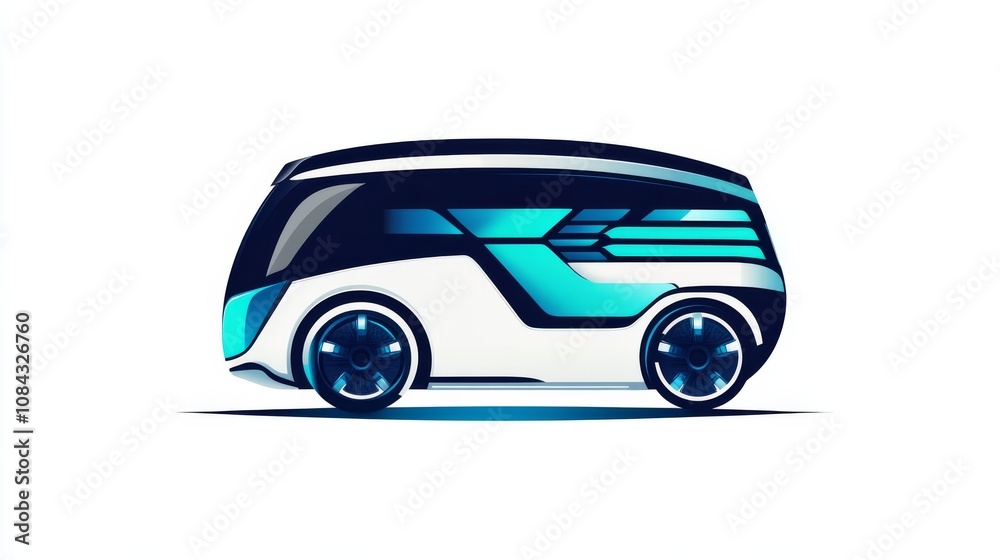Fototapeta premium Futuristic Electric Car
