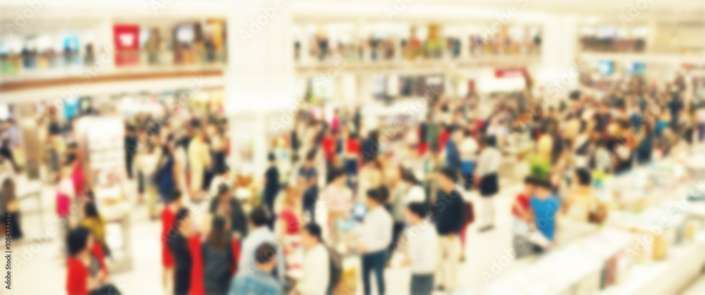 custom made wallpaper toronto digitalBlurred background of a winding lines of shoppers create a fascinating pattern from above, black friday, shopping, aerial view