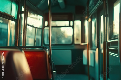 City Bus in Motion Under Natural Sunlight