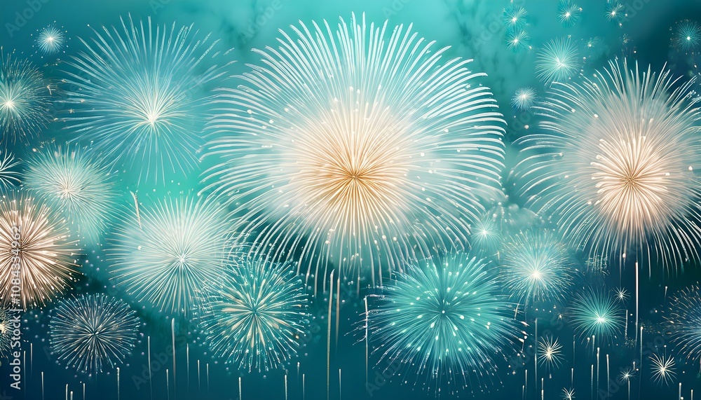 Fototapeta premium Spectacular Fireworks Display: A Nighttime Celebration of Light and Color