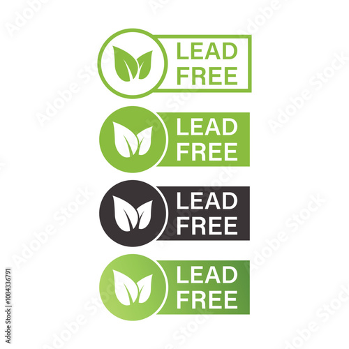 Lead Free Label Icon Set Vector Design.