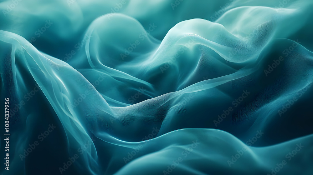 Obraz premium Abstract Background Teal Fabric Waves