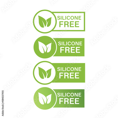 Silicone Free Label Icon Set Vector Design.