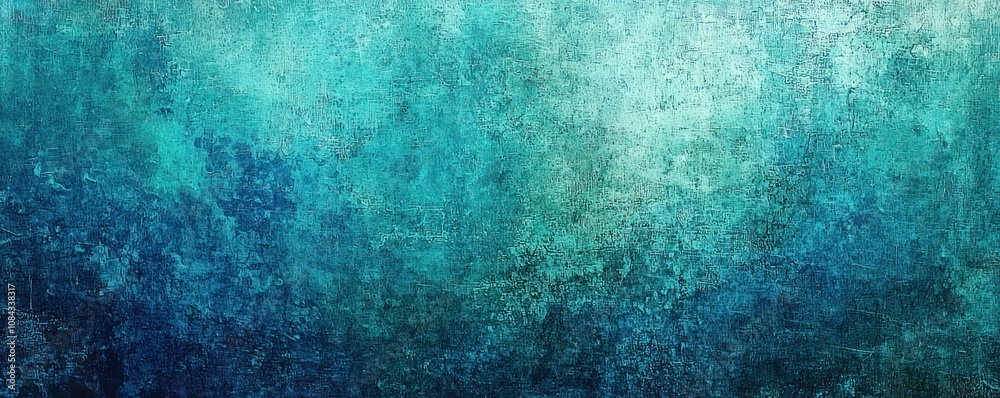 Fototapeta premium Abstract blue background pattern featuring grunge textures in blue, green, and turquoise colors for a mottled grungy illustration