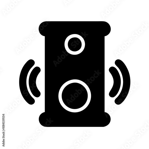 Icon of a speaker emitting sound waves, representing audio or volume control.