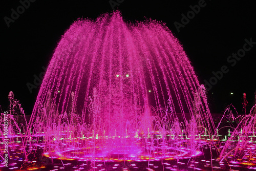 Obraz na płótnie Fountain in the night w salonie