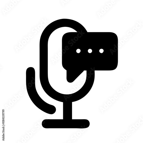 Icon of a microphone, symbolizing voice assistant or speech recognition technology.