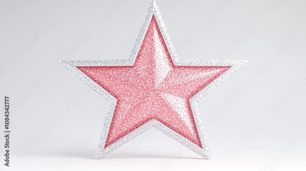 Obraz premium Creative decorative star shines brightly with glittery pink finish for unique home decor ideas