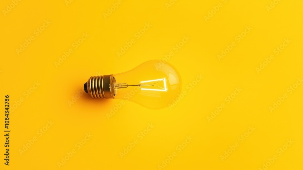 A single lightbulb on a bright yellow background, symbolizing a new idea and a fresh perspective. A single lightbulb on a bright yellow background, symbolizing a new idea and a fresh perspective.