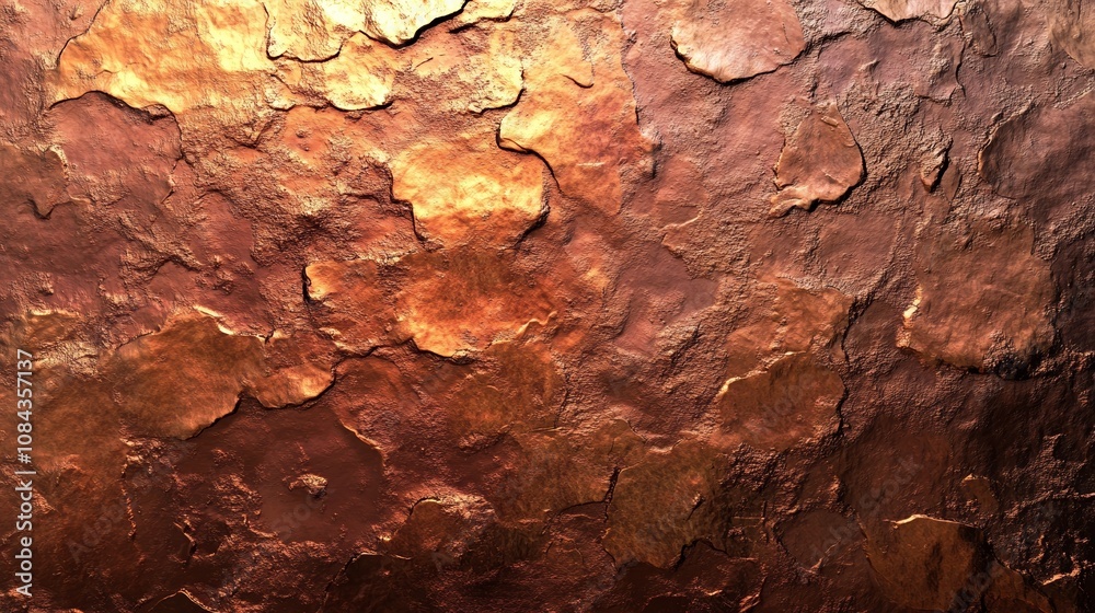 Bronze Copper Textured Background with Metallic Surface