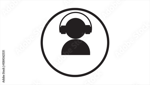 
A musical symbol that designer can use customer service support on white background.