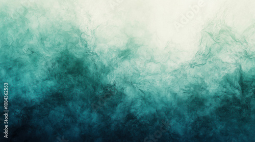 Abstract green to blue gradient backdrop with white t