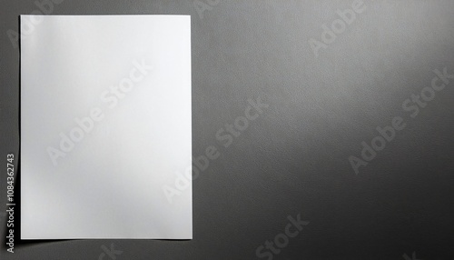 blank white paper on black background