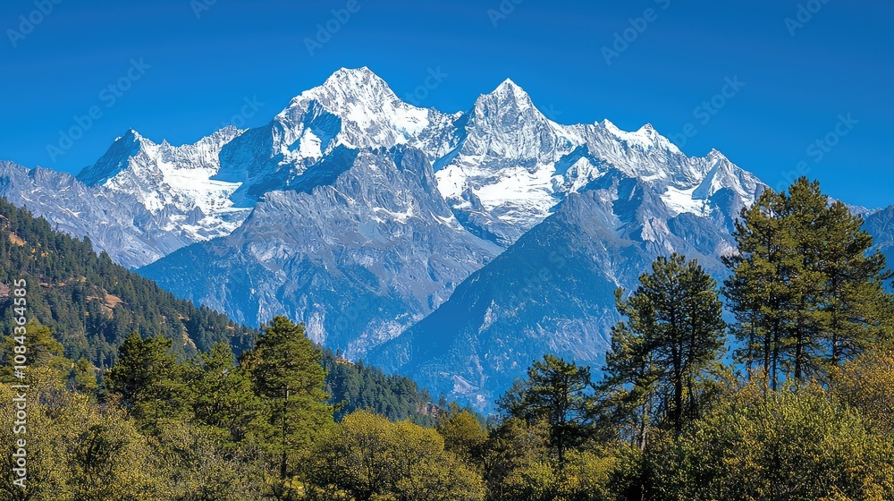 Stunning View of Snow-Capped Swiss Alps Landscape Stunning View of Snow-Capped Swiss Alps Landscape