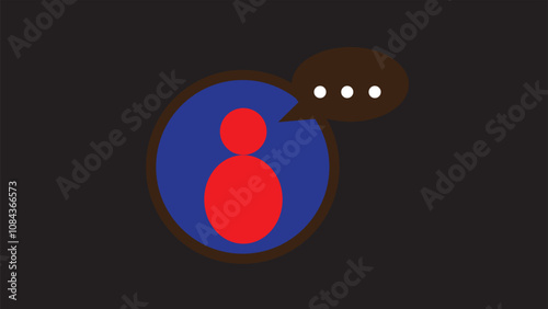 Abstract talk bubble speech icon. chat online symbol template. communication sing on black background.