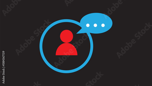 Abstract talk bubble speech icon. chat online symbol template. communication sing on black background.