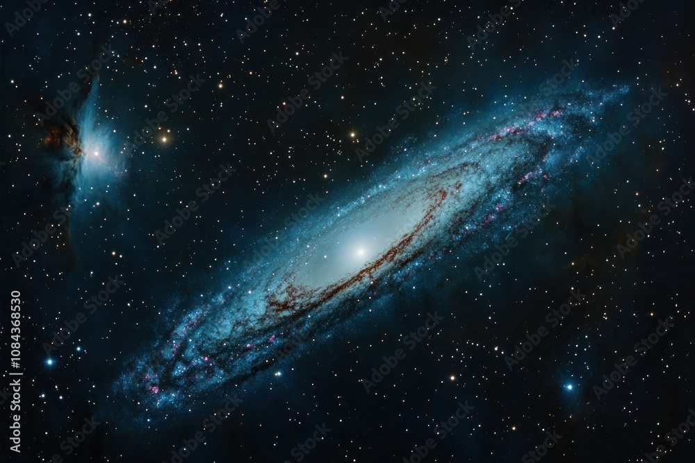 Fototapeta premium A breathtaking exploration of interstellar space filled with light from distant galaxies