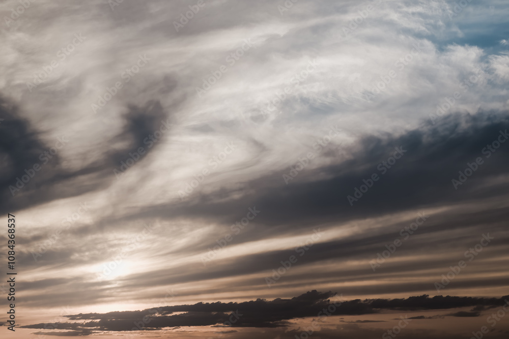 Dramatic Sunset Sky over Madrid, Spain Dramatic Sunset Sky over Madrid, Spain