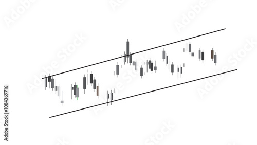 Abstract candlestick, up market on white background.